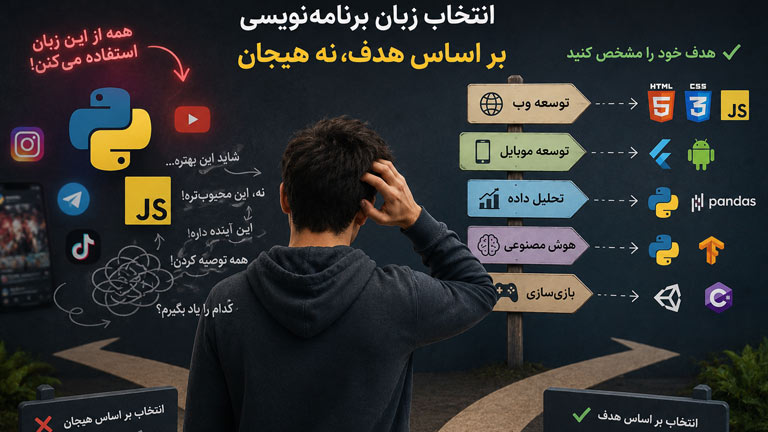 انتخاب زبان بر اساس هیجان نه هدف